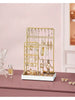 SONGMICS Jewelry Holder, Jewelry Organizer, Jewelry Display Stand With Metal Frame And Velvet Tray, Necklace Earring Bracelet Holder, For Studs, Rings, Gift Idea, 4.5"D X 7.7"W X 12.1"H, Gold Color, White, Black Valentine Day, Bedroom Decor